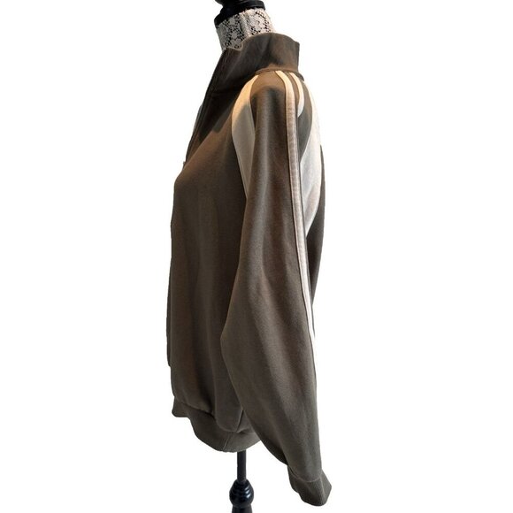 Oak & Fort Varsity 1/4 zip hoodie, Kalamta and fog, unisex S-M Womans - Picture 2 of 14